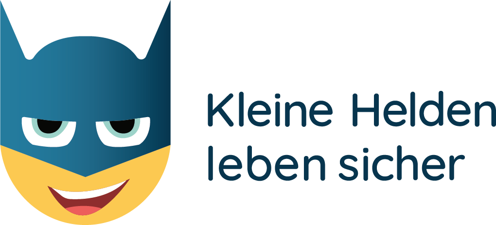 Kleine Helden leben sicher Logo neu mit Schriftzug