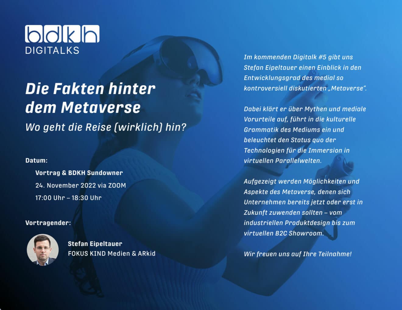 Beim kommenden BDKH-DigiTalk dreht sich alles ums Thema „Metaverse“