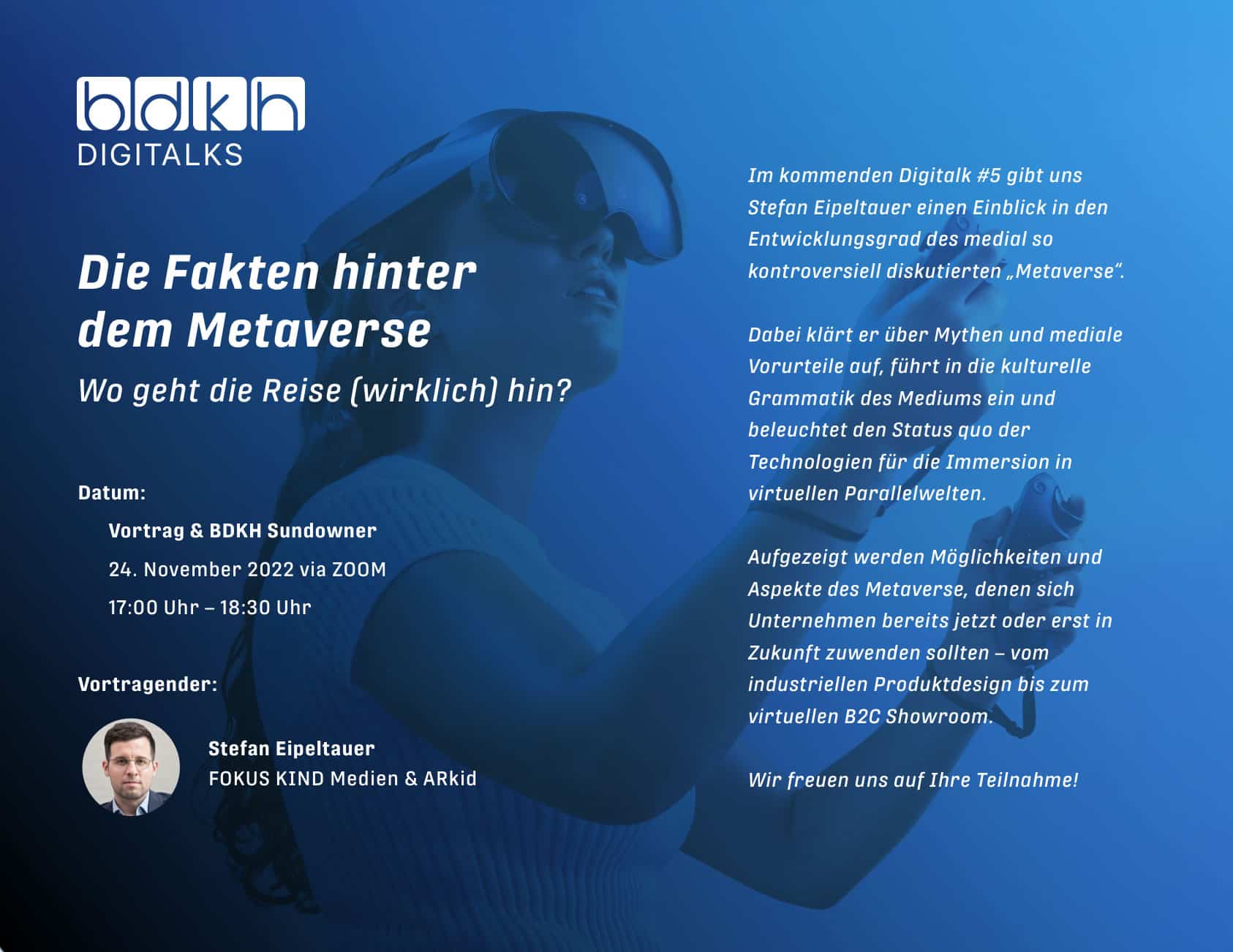 Beim kommenden BDKH-DigiTalk dreht sich alles ums Thema „Metaverse“