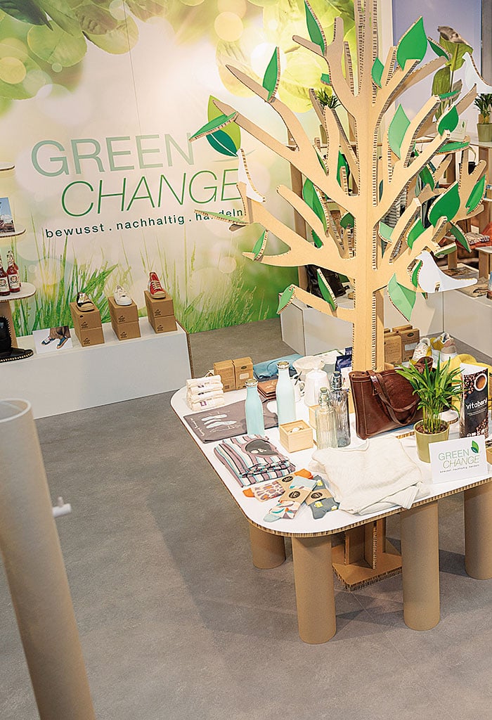Mit der Nachhaltigkeitsfläche „GreenChange“ bietet EK Retail seinen Handelspartnern auch neue PoS-Lösungen.