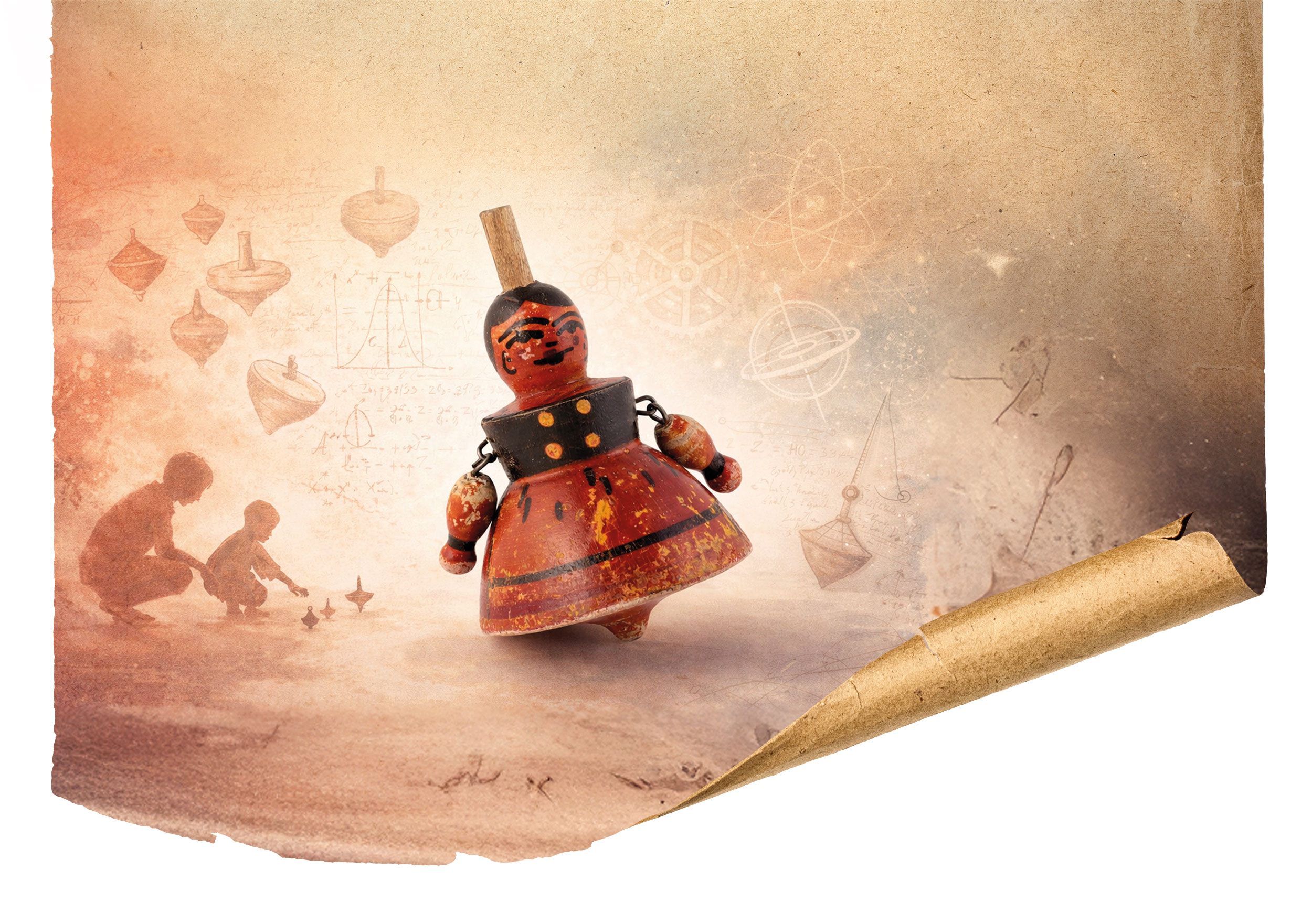 Tischkreisel, vermutlich Grödnertal, um 1920